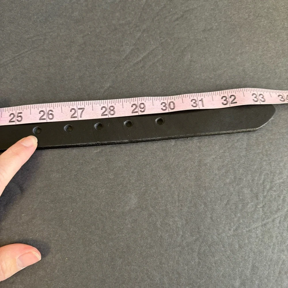 Honest Black Leather Belt Silver Tone Buckle‎ Hardware Brighton Unisex Small 28